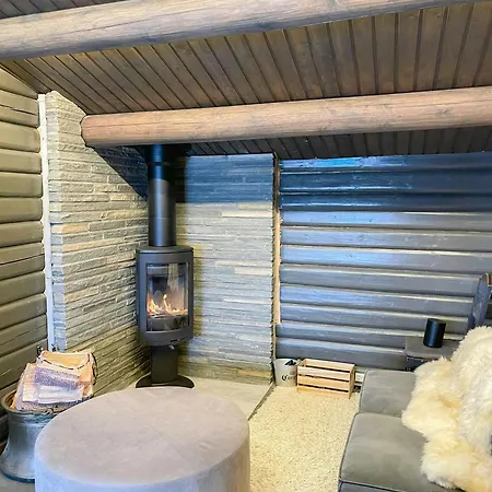 Log With Views Over Mountain